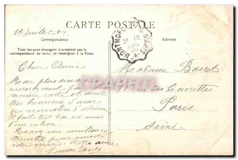 CPA Montmorency Portail de J enoienne Eglise des Templiers CLC — Rückseite