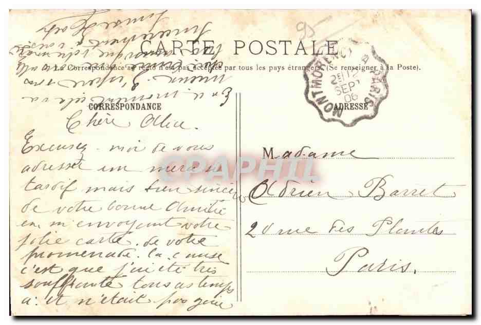 Montmorency — La Forêt, l'Étang du Château de la Chasse — G. I. — n° 1659 — Verso