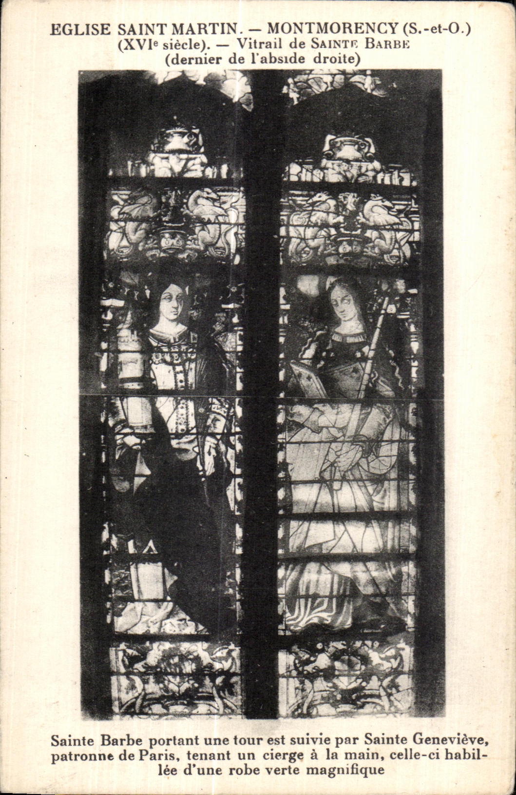 Église Saint-Martin — Montmorency (S.-et-O.) — Vitrail de Sainte Barbe (dernier de l'abside droite)
