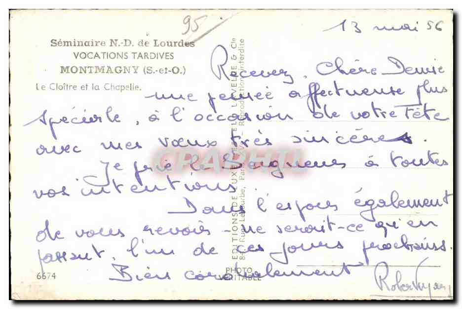 Séminaire N.D. de Lourdes — Montmagny (S.-et-O.) — Éditeur : Éditions de Luxe & Cie — Rückseite