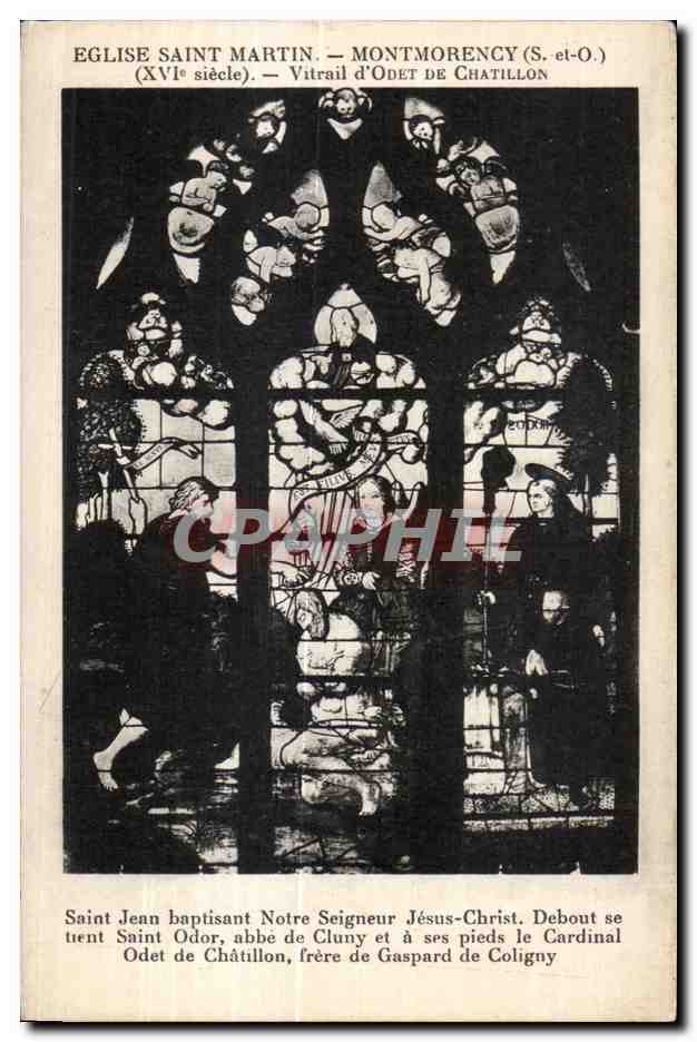 Église Saint-Martin — Montmorency (S.-et-O.) — Vitrail d'Odét de Châtillon (XVIe siècle)