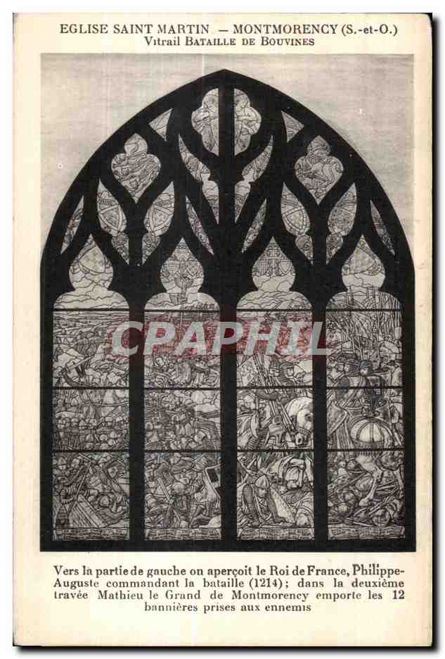 CPA Eglise Saint Martin Montmorency (S et-O) Vitrail Bataille De Bouvines