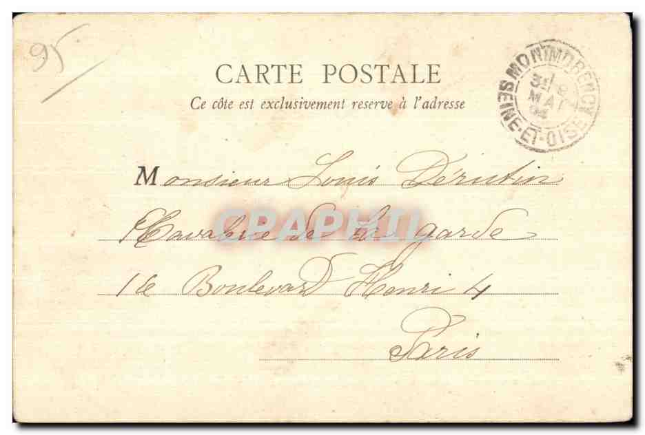 CPA Montmorency 1757 1762 Le Mont Louis habite par J J Rousseau — Back