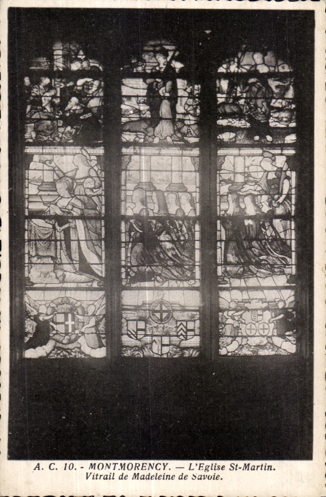 Montmorency — Vitrail de Madeleine de Savoie — L'Église St-Martin — Phototype L'Allée, Paris