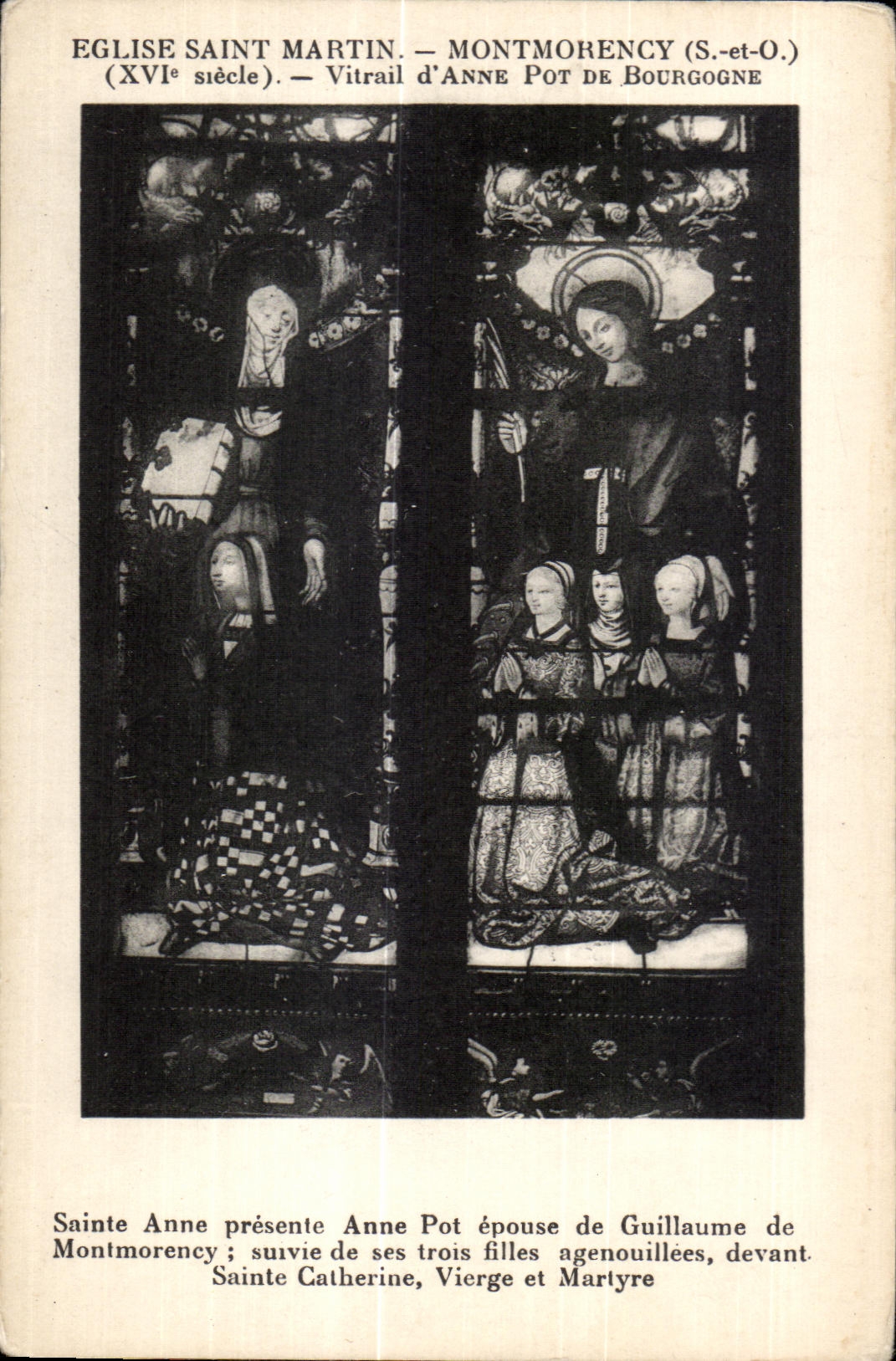 Église Saint Martin — Montmorency (S.-et-O.) — Vitrail d'Anne Pot de Bourgogne (XVIe siècle)