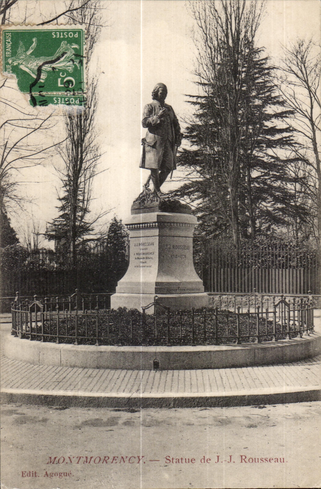 Montmorency — Statue de J.-J. Rousseau — Edit. Agouge