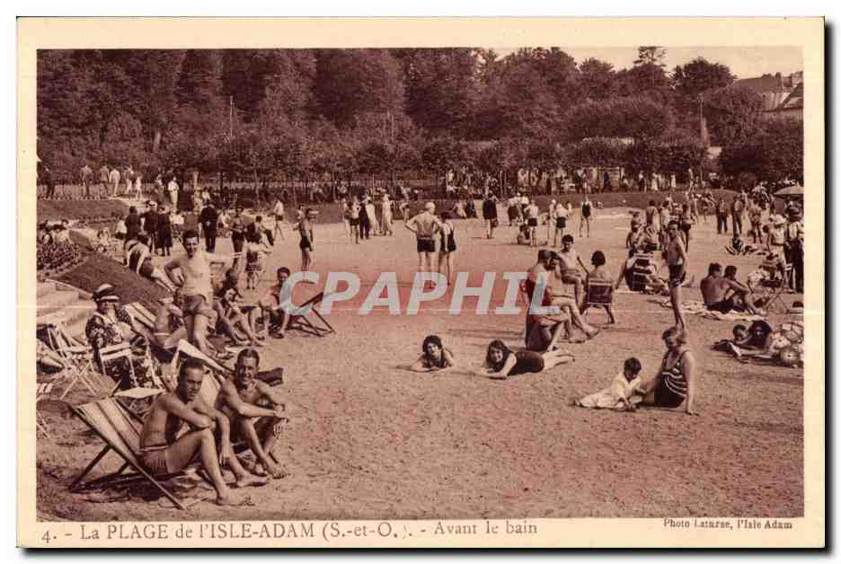 La PLAGE de l'ISLE-ADAM (S.-et-O.) — Avant le bain — Photo Latarse, l'Isle Adam