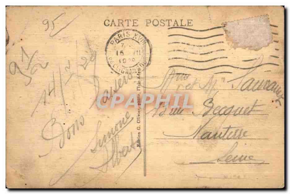 CPA L Isle Adam La Plage — Rückseite