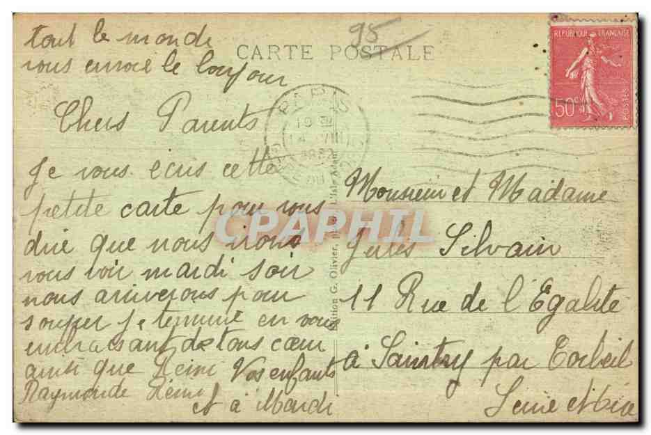 Isle-Adam - La Plage - L'Heure du Bain — édition G. Olivier, n°117 — Rückseite