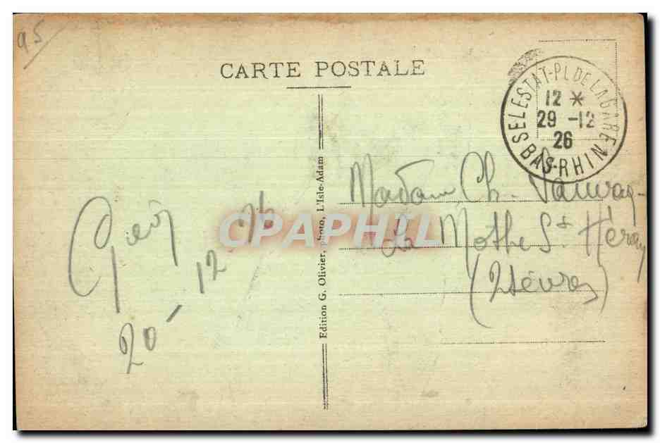 Isle-Adam - La Plage - Le Grand Bain — Édition G. Olivier, n°91 — Rückseite