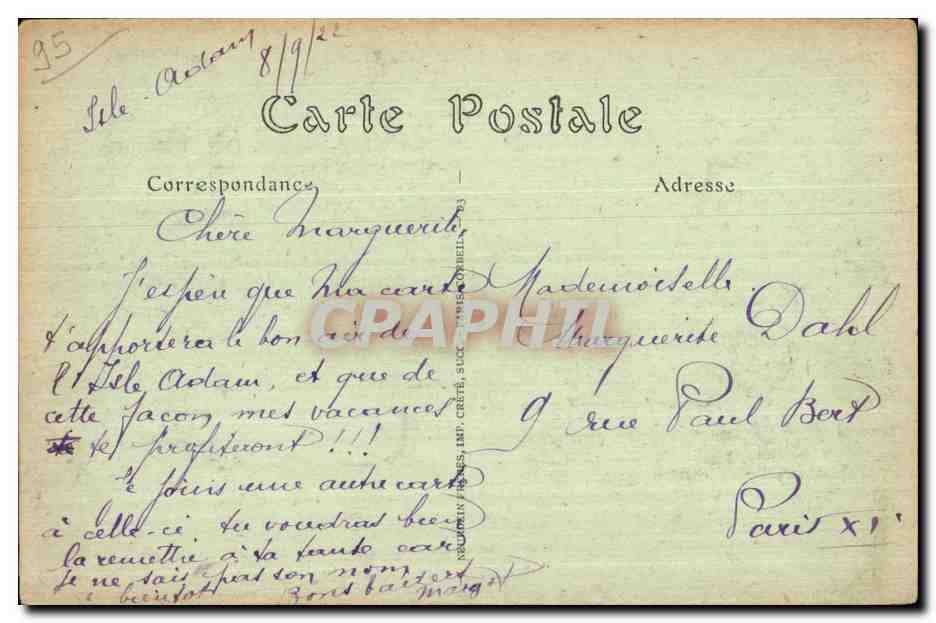 CPA Foret de L Isle Adam (Seine et Oise) Le Chateau les Vanneaux La Piece d eau — Rückseite