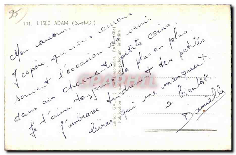 L'Isle Adam — Souvenir de l'Isle Adam — Édition Galignan, n°101 — Verso