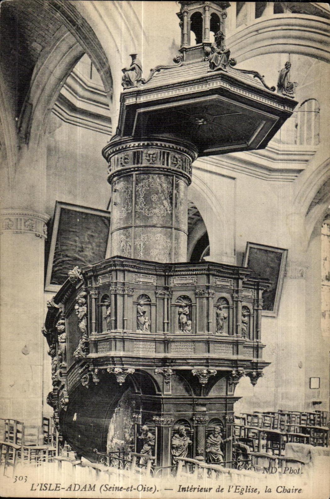L'ISLE-ADAM (Seine-et-Oise) — Intérieur de l'Église, la Chaire — ND Pbot.