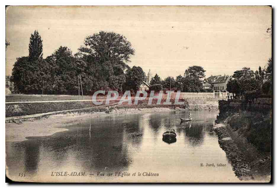 L'Isle-Adam — Vue sur l'Église et le Château — E. Jurd, taliae