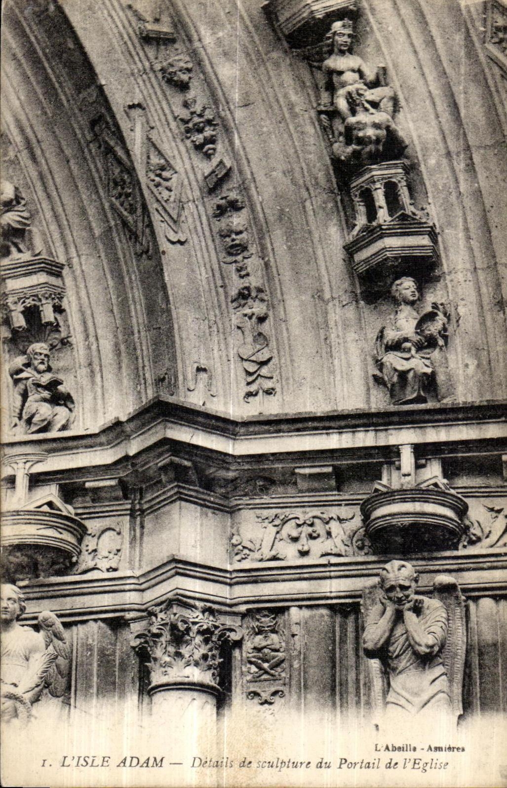 L'Isle Adam — Détails de sculpture du Portail de l'Église — L'Abéilla - Asnières