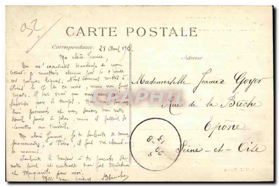 CPA Levallois perret la mairie et les jardins cote rue gravel un monoplan bleriot traversant lavallois Avion Aeroplane — Rückseite