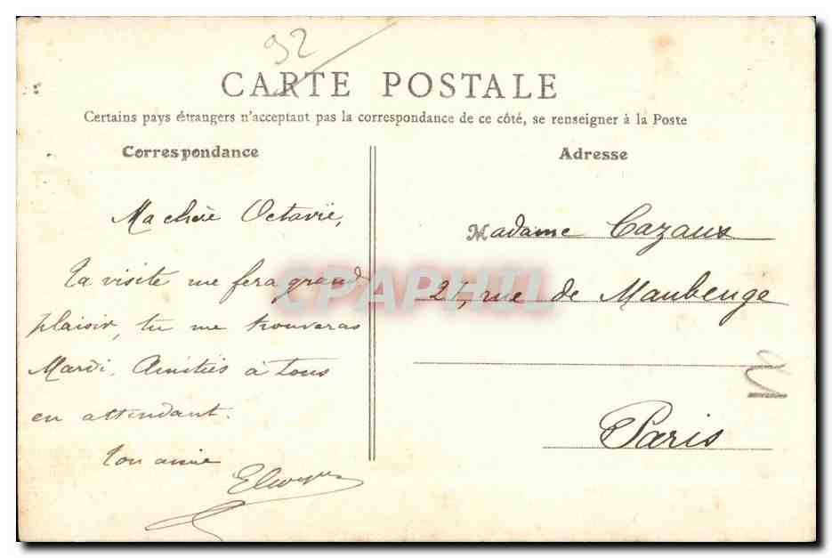 CPA Levallois Perret La Place de l Eglise — Rückseite