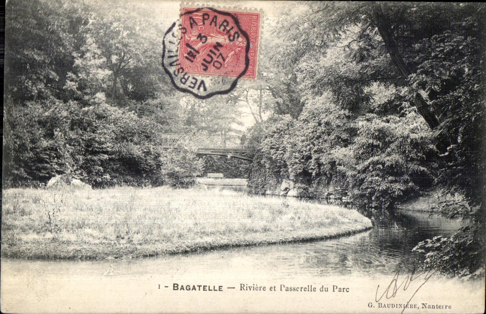CPA Bagatelle Riviere et Passcrelle du Parc