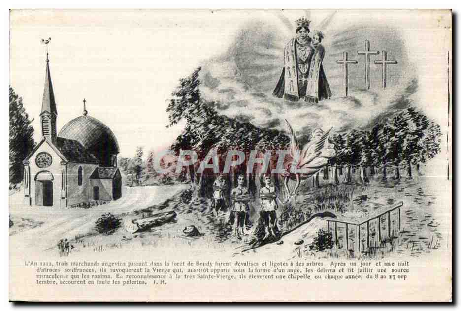 CPA Trois Marrchands Angevins Passant Dans la Foret de Bondy Ange Angel