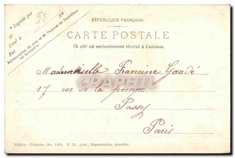 CPA Un Coin du Parc de Villeneuve l Etang L Arbre Couche — Rückseite