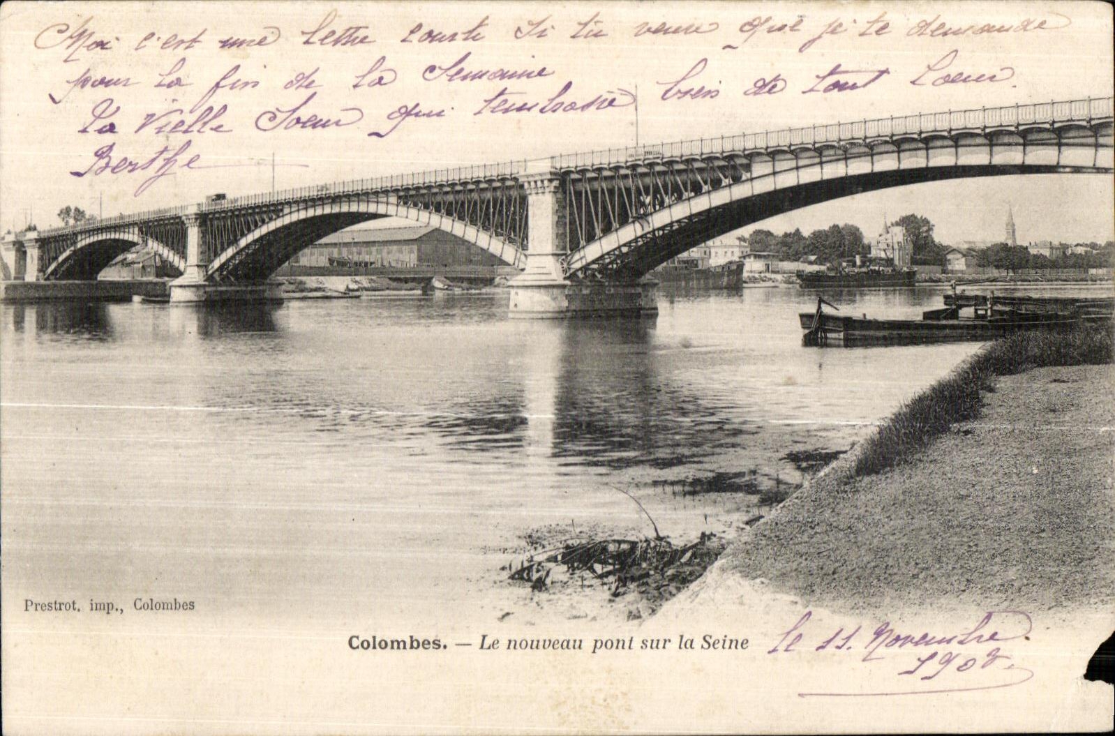 CPA Colombes Le Nouveau Pont sur la Scine
