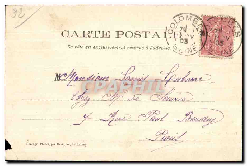 CPA Colombes Le Nouveau Pont sur la Scine — Rückseite
