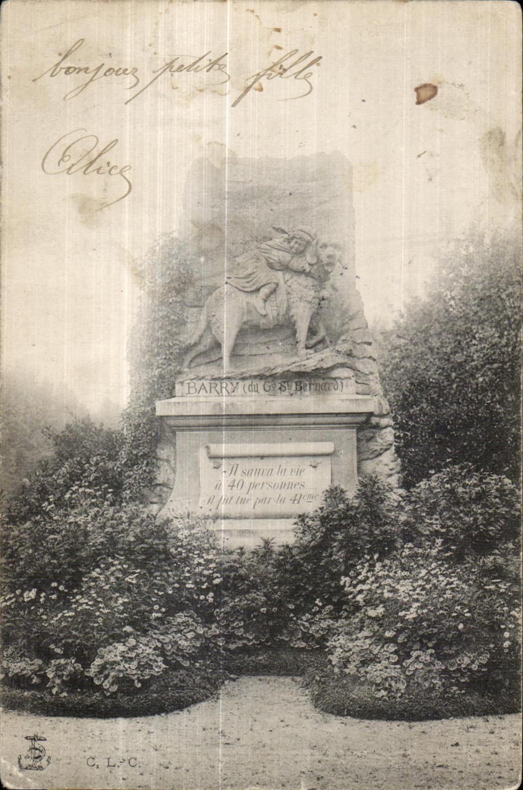 CPA Asnieres Cimetiere des chiens Barry St Bernard 