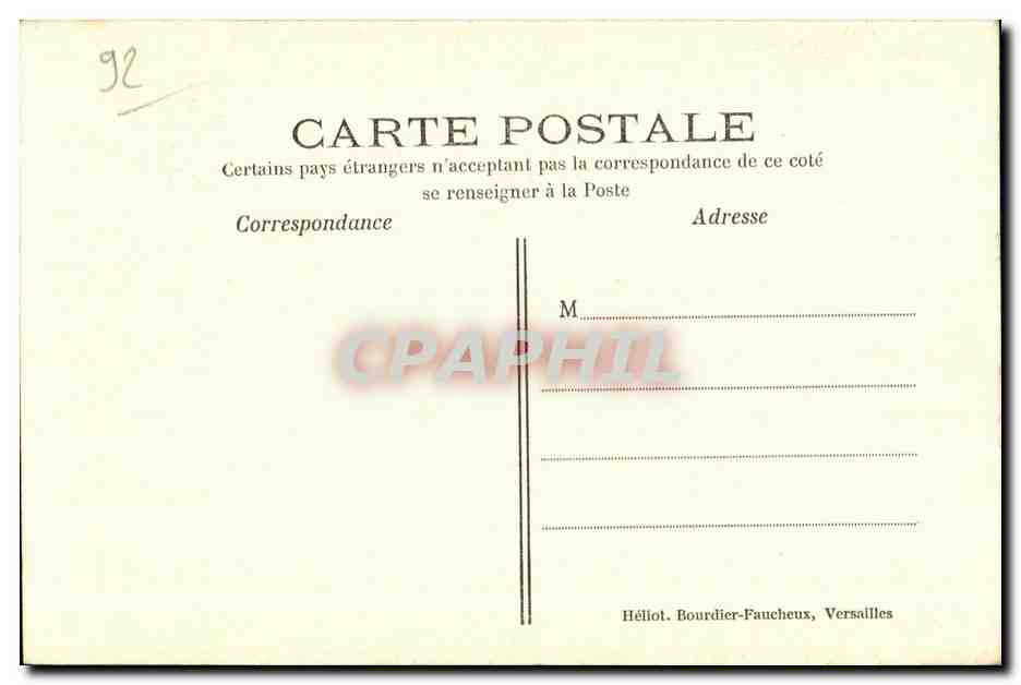 CPA Etang de Villeneuve pres Garches — Rückseite