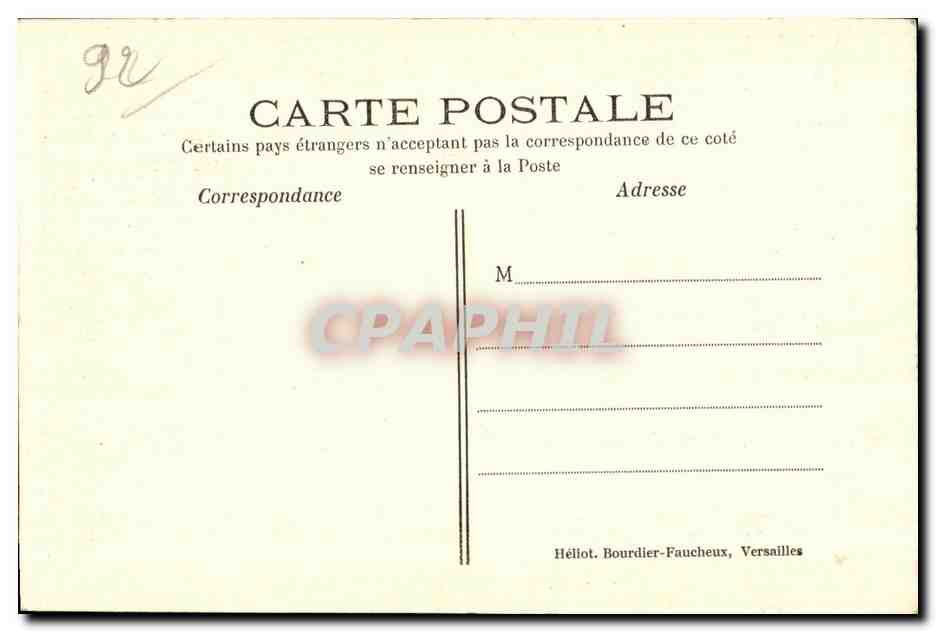 CPA Etang de Villeneuve pres Garches — Rückseite