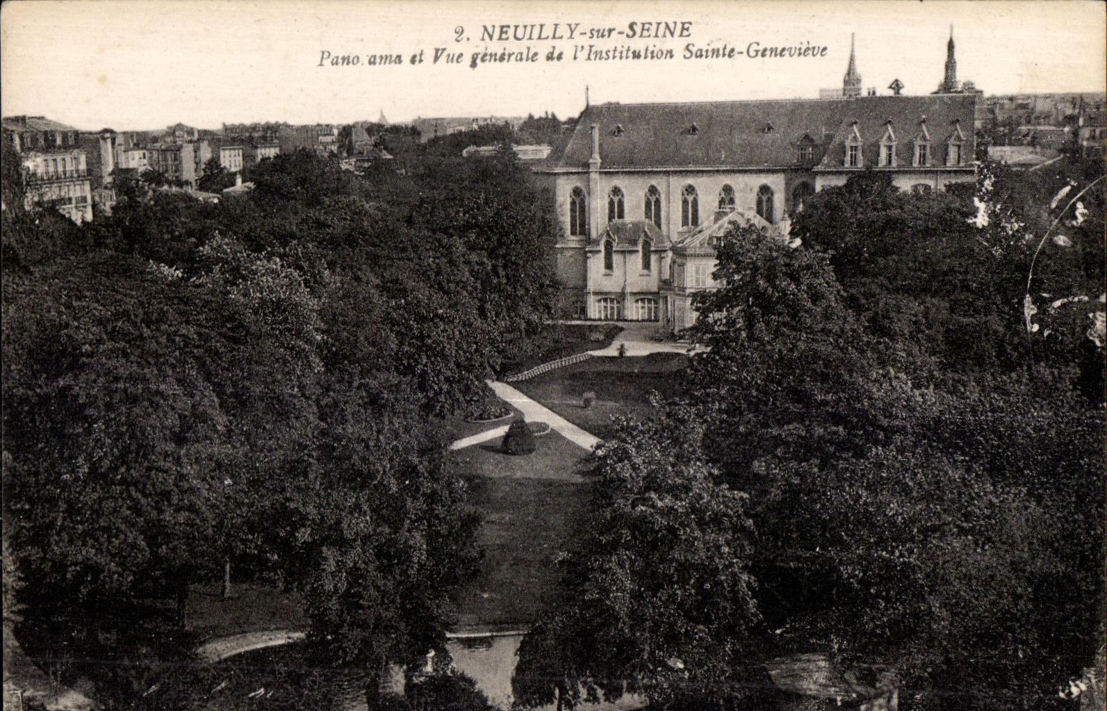 CPA Neuilly sur Seine Panorama et Vue generale de l Institution Sainte Genevieve