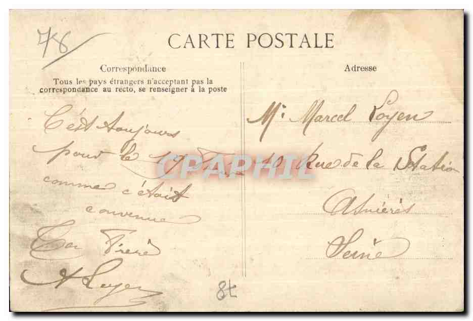 Crue de la Seine — Port-Marly, Rue de Paris — Le 1er Février 1910 — Rückseite