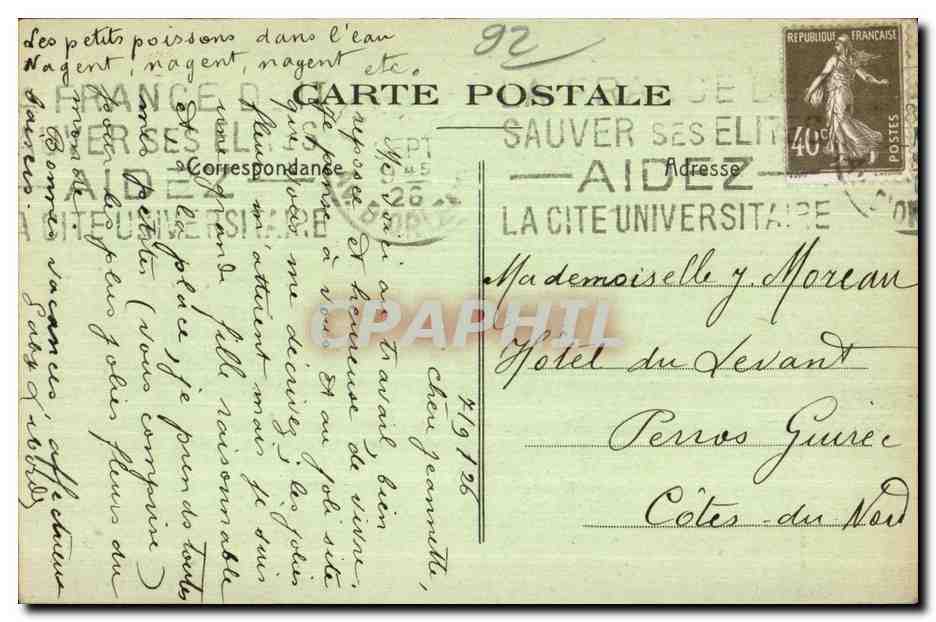 CPA Sceaux Un Coin Du Parc La Colonne Des Chats — Rückseite