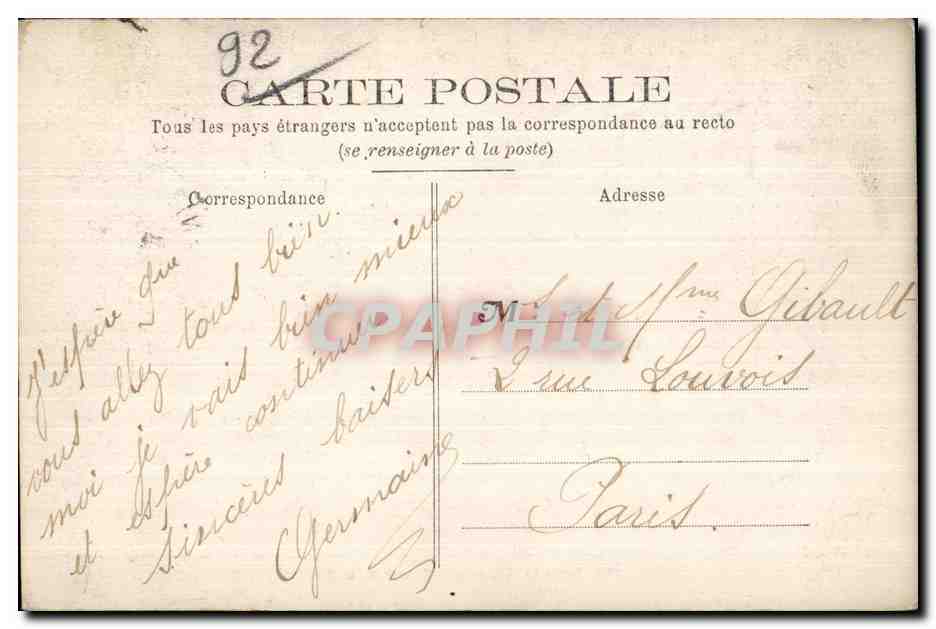 CPA Route De I Etang De St Cujcufa — Rückseite