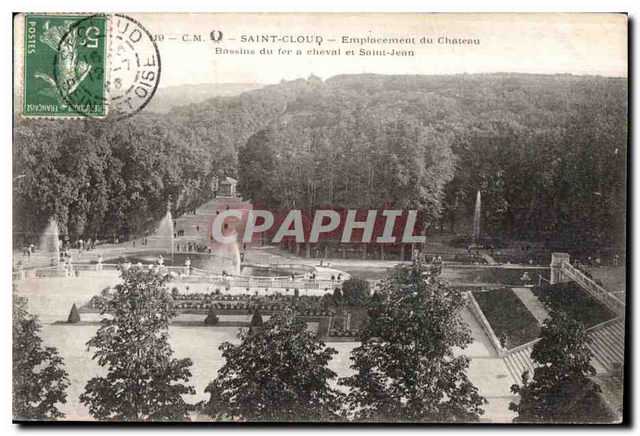 CPA Saint Cloud Emplacement du Chateau Bassins Du Fer a Chaval et Saint Jean