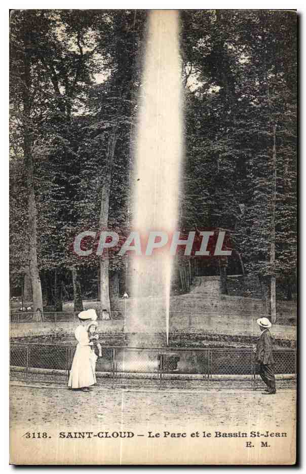 CPA Saint Cloud Le Parc et Le Bassin St Jean