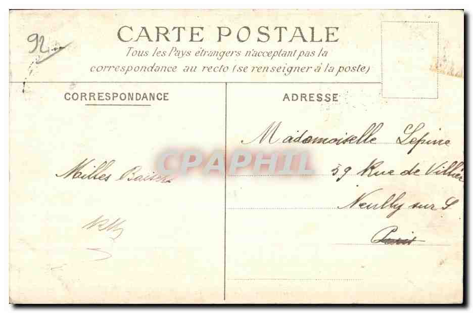 CPA Saint Cloud Les Cascades Construites sous Louis XIV Par Le Pautre et Mansard — Back