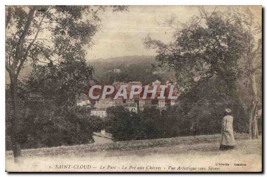 CPA Saint Cloud Le Parc Le Pre aux Chevres Sevres Goat Chevre