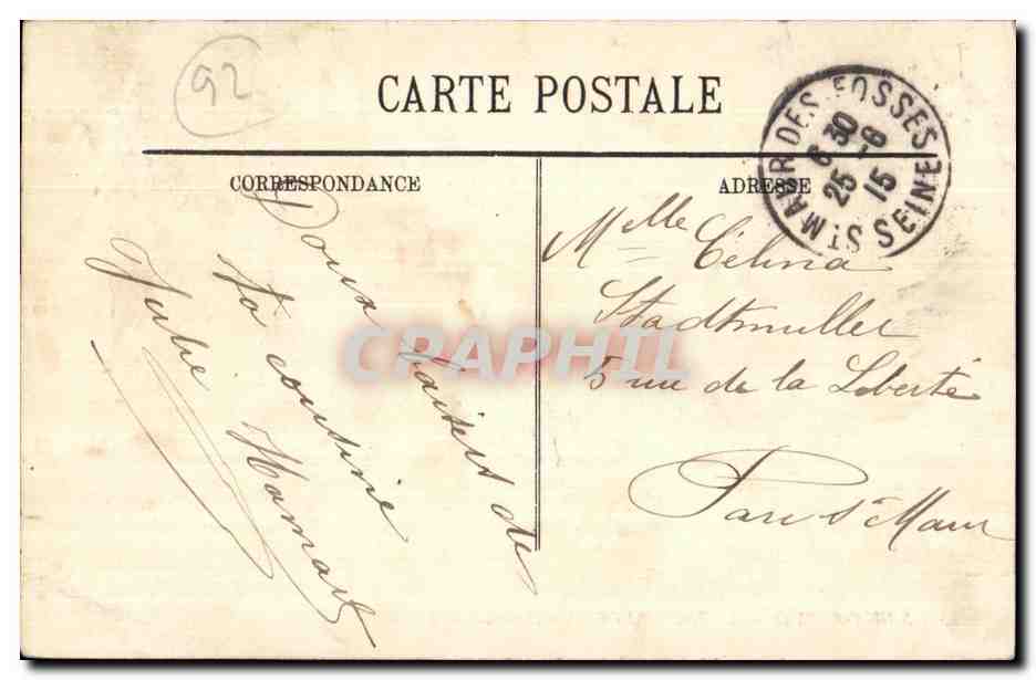 CPA Saint Cloud Le Parc La Grille d Honneur — Rückseite