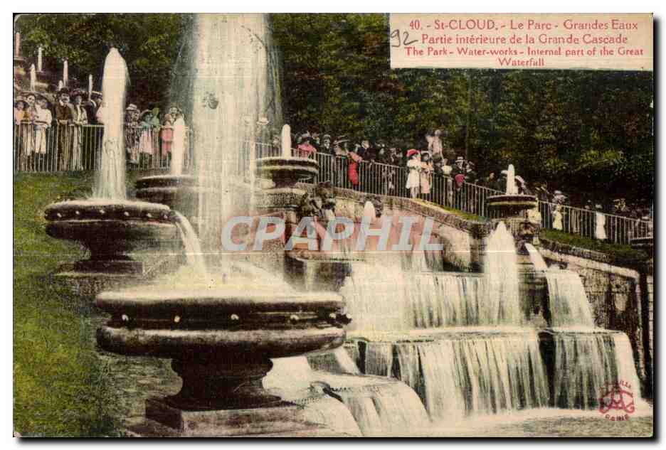 CPA Saint Cloud Le Parc Grandes Eaux Partie interieure de la Grande Cascade
