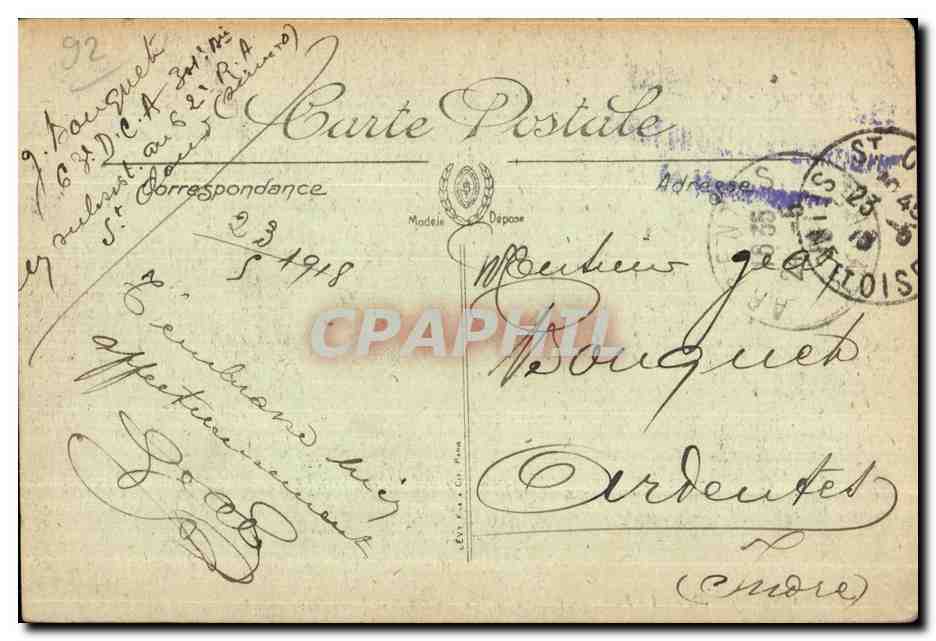 CPA Saint Cloud La Pare Bassins du Fer a Cheval et Saint Jean — Rückseite