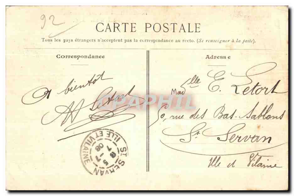 CPA RUEIL Manoir de Richelieu Mirage Dana le Lac — Rückseite