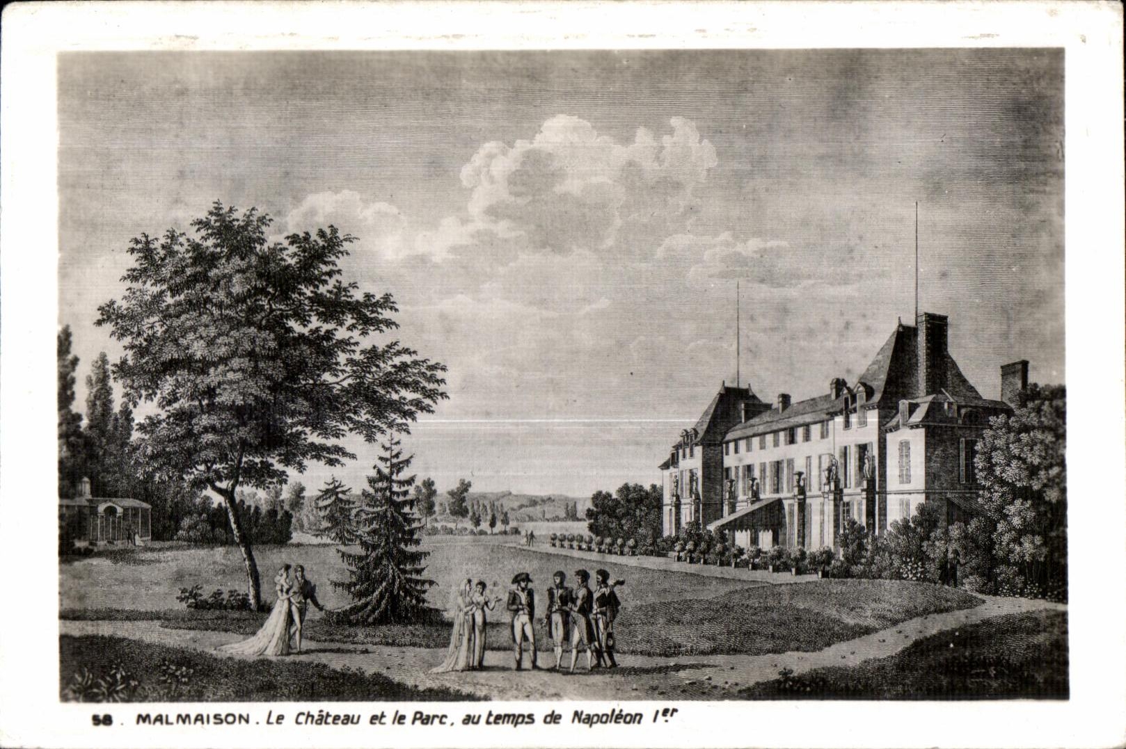 CPA Malmaison Le chateau et le Parc au temps de Napoleon