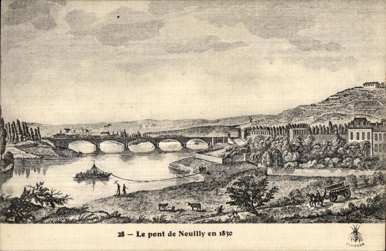 CPA Le pont de Neuilly en 1830
