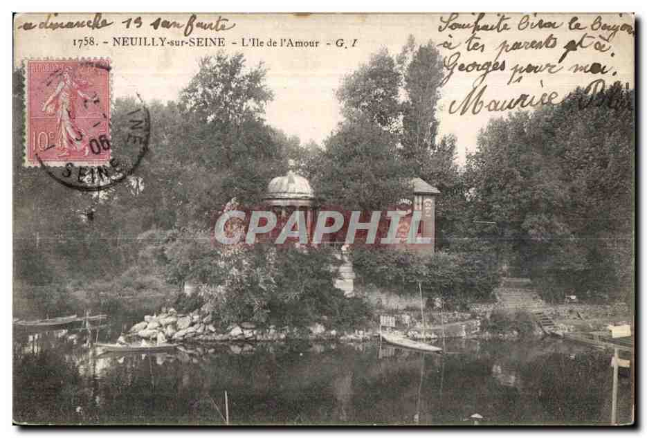 CPA Neuilly Sur Seine L lle de l Amour Cabaret