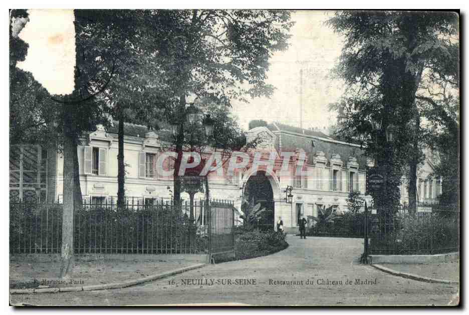 CPA Neuilly Sur Seine Restaurant du Chateau de Madrid