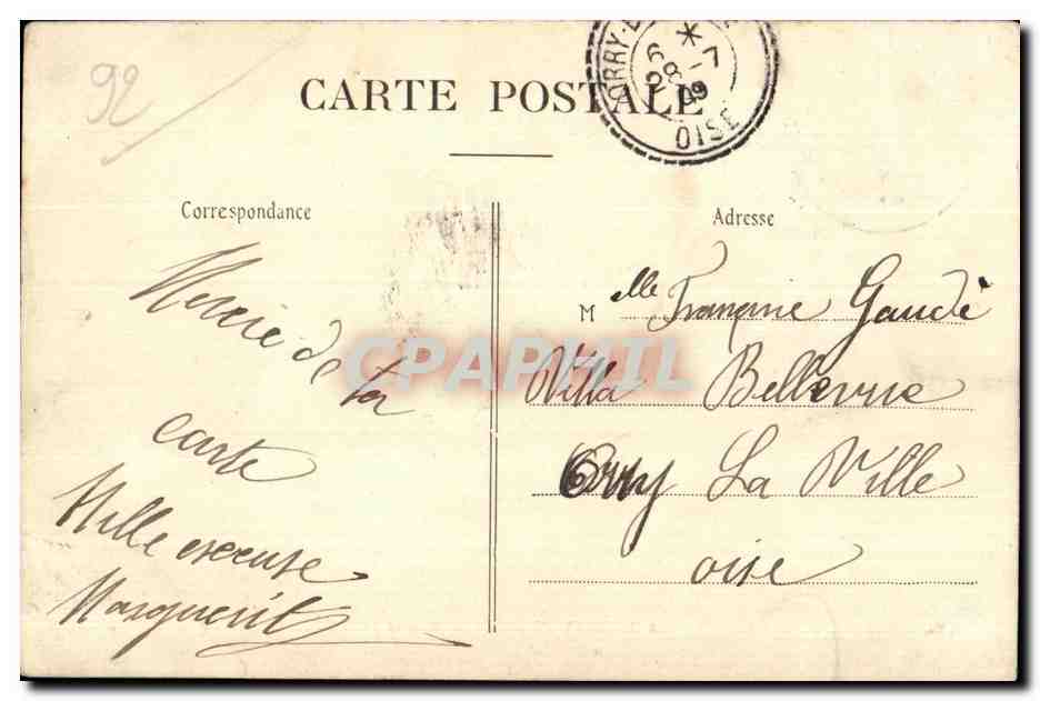CPA Neuilly Sur Seine Restaurant du Chateau de Madrid — Rückseite