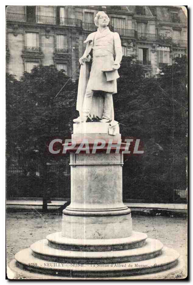 CPA Neuilly Sur Seine La Statue d Alfred de Musset