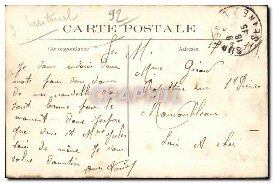 CPA Fort du Mont Valerien Batiment Militaria  — Rückseite