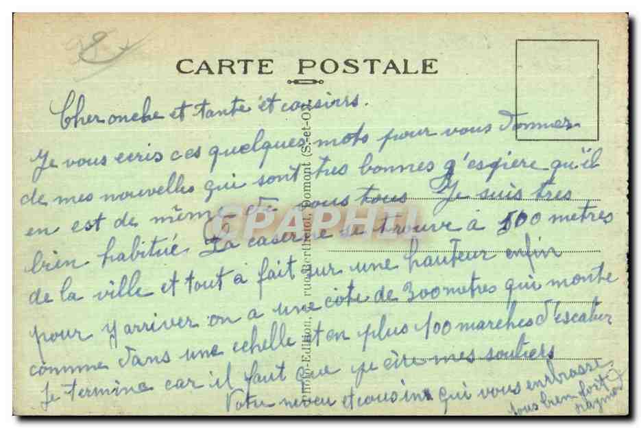 CPA Fort du Mont Valerien Batiment E M Militaria  — Rückseite