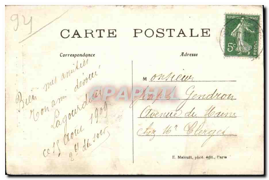 CPA Bois de Meudon Clamart L Allee des Soupirs E M — Rückseite
